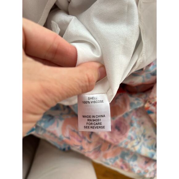 JADE MELODY TAM Beautiful Floral Maxi Dress Short Sleeve V-Neck Womens Medium XC - Picture 7 of 13